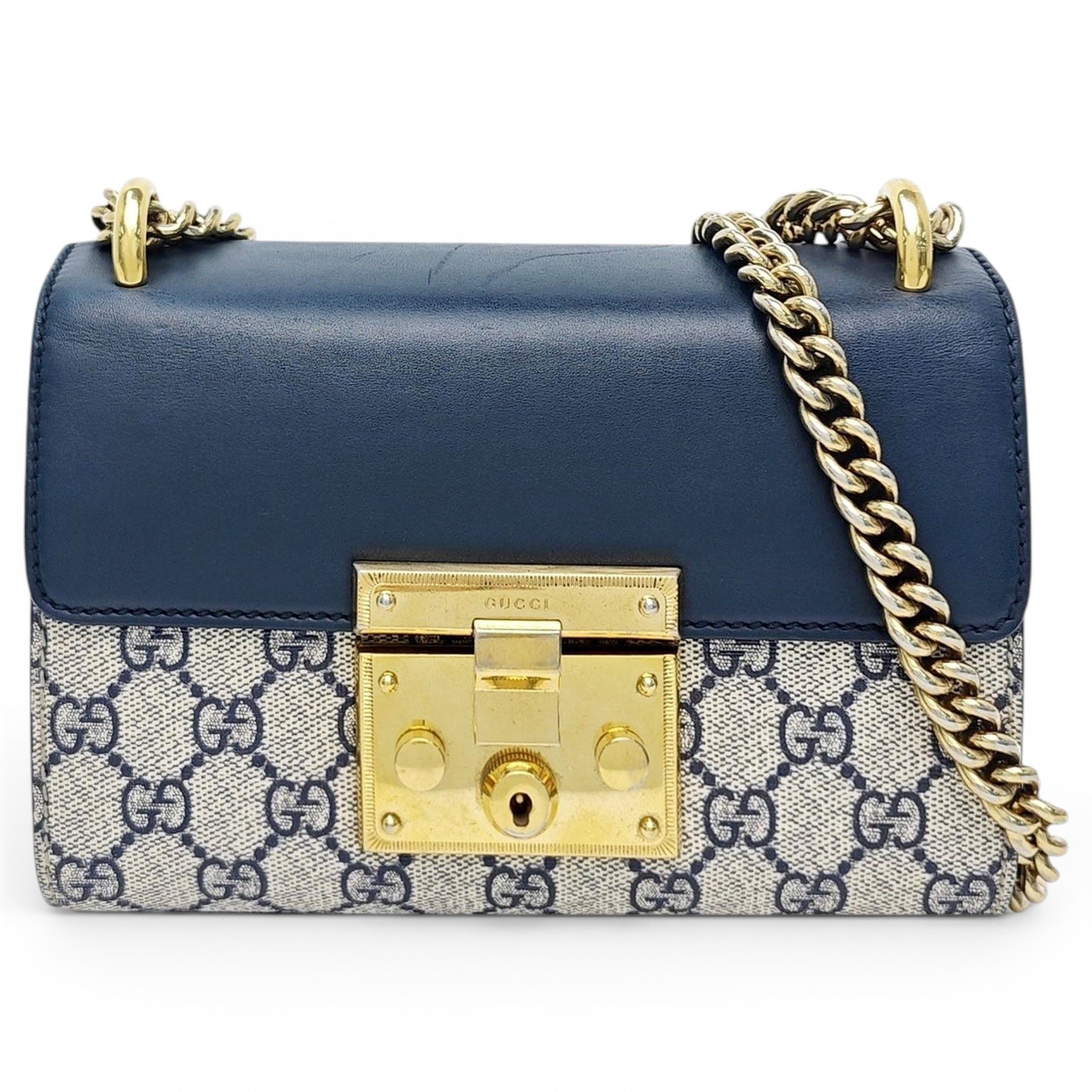 Padlock leather handbag