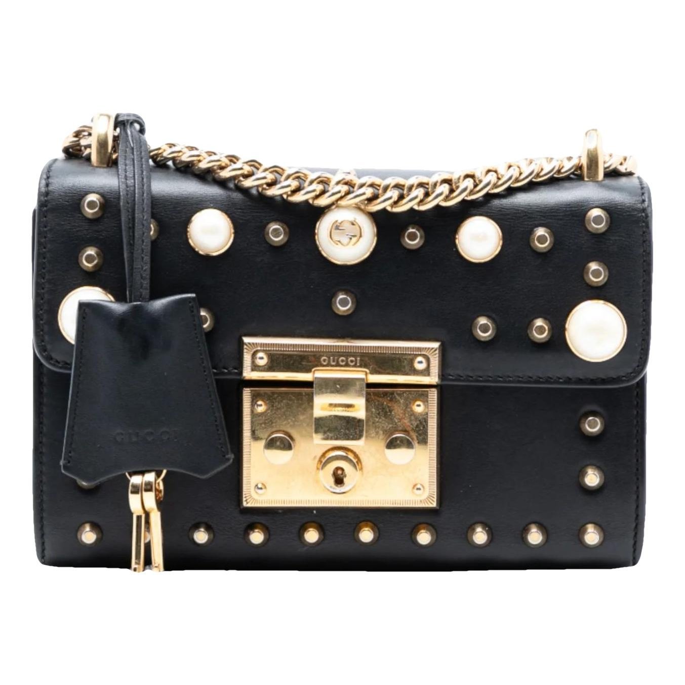 Padlock leather crossbody bag