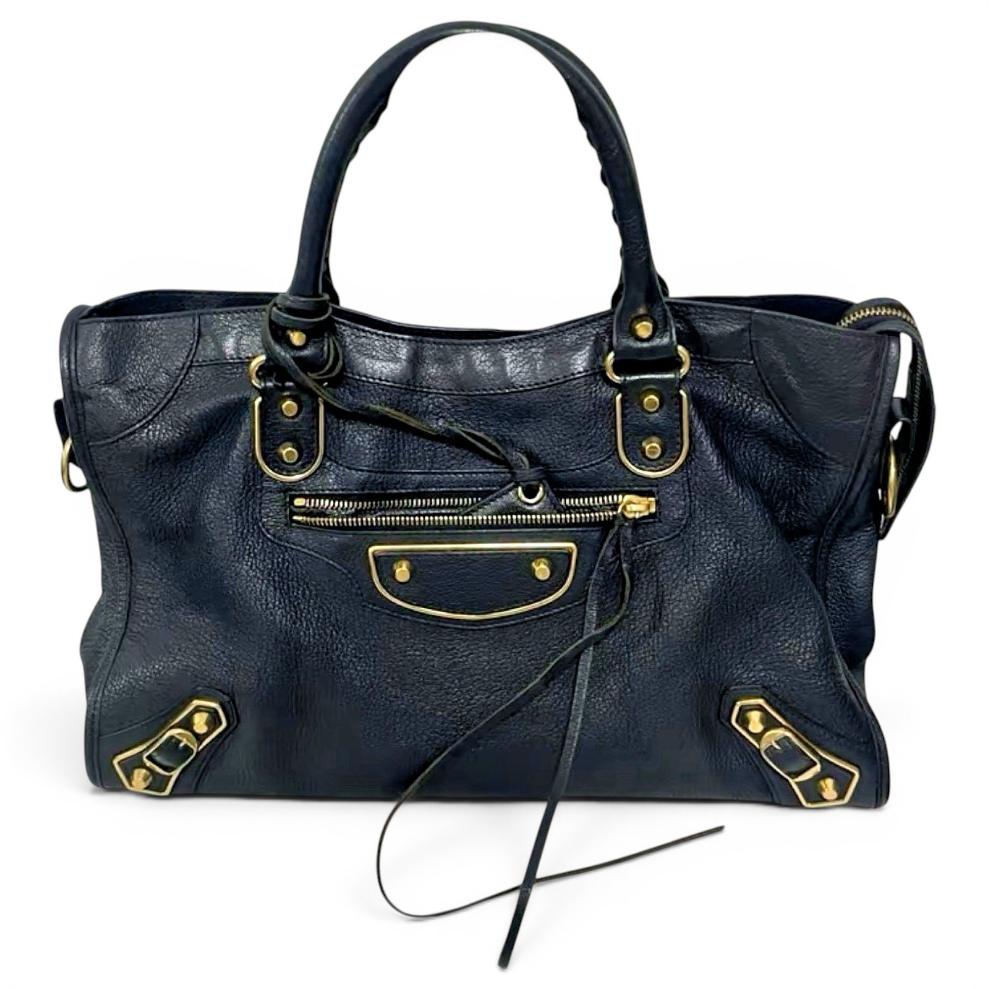 City leather handbag