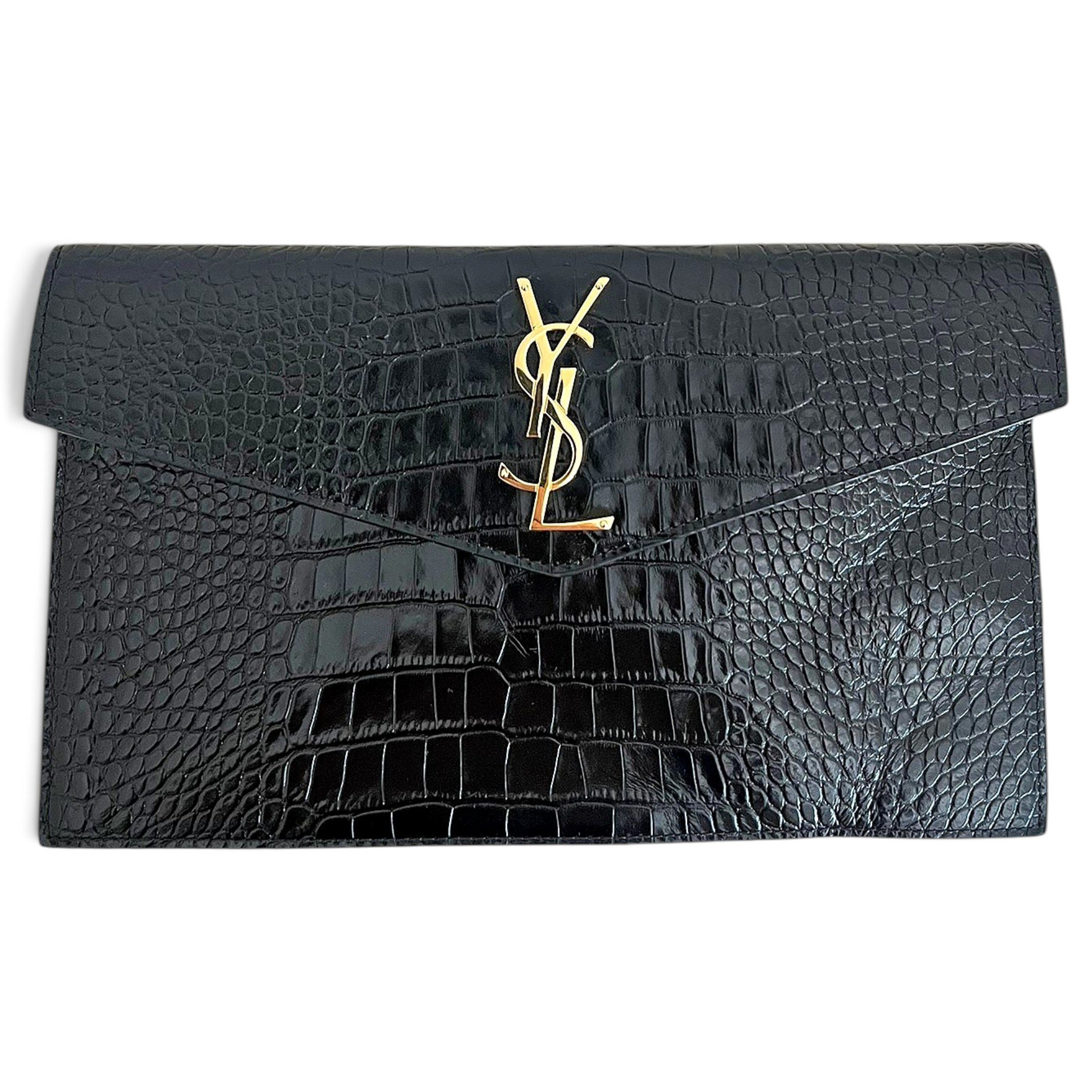 Leather clutch bag