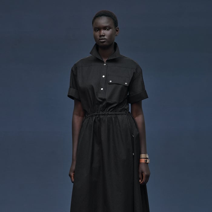 Noir "Mosaique" Short-sleeve Dress