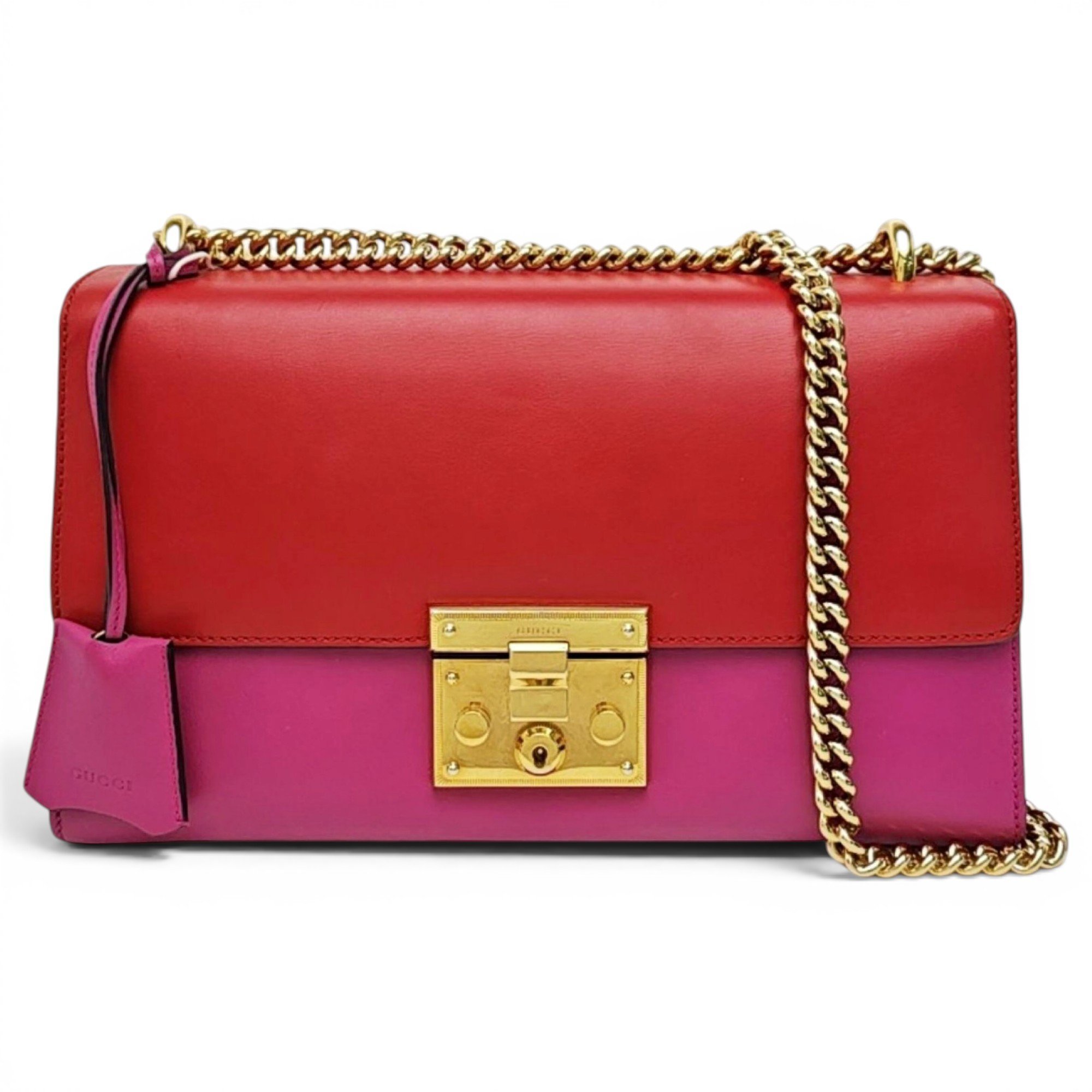 Padlock leather handbag