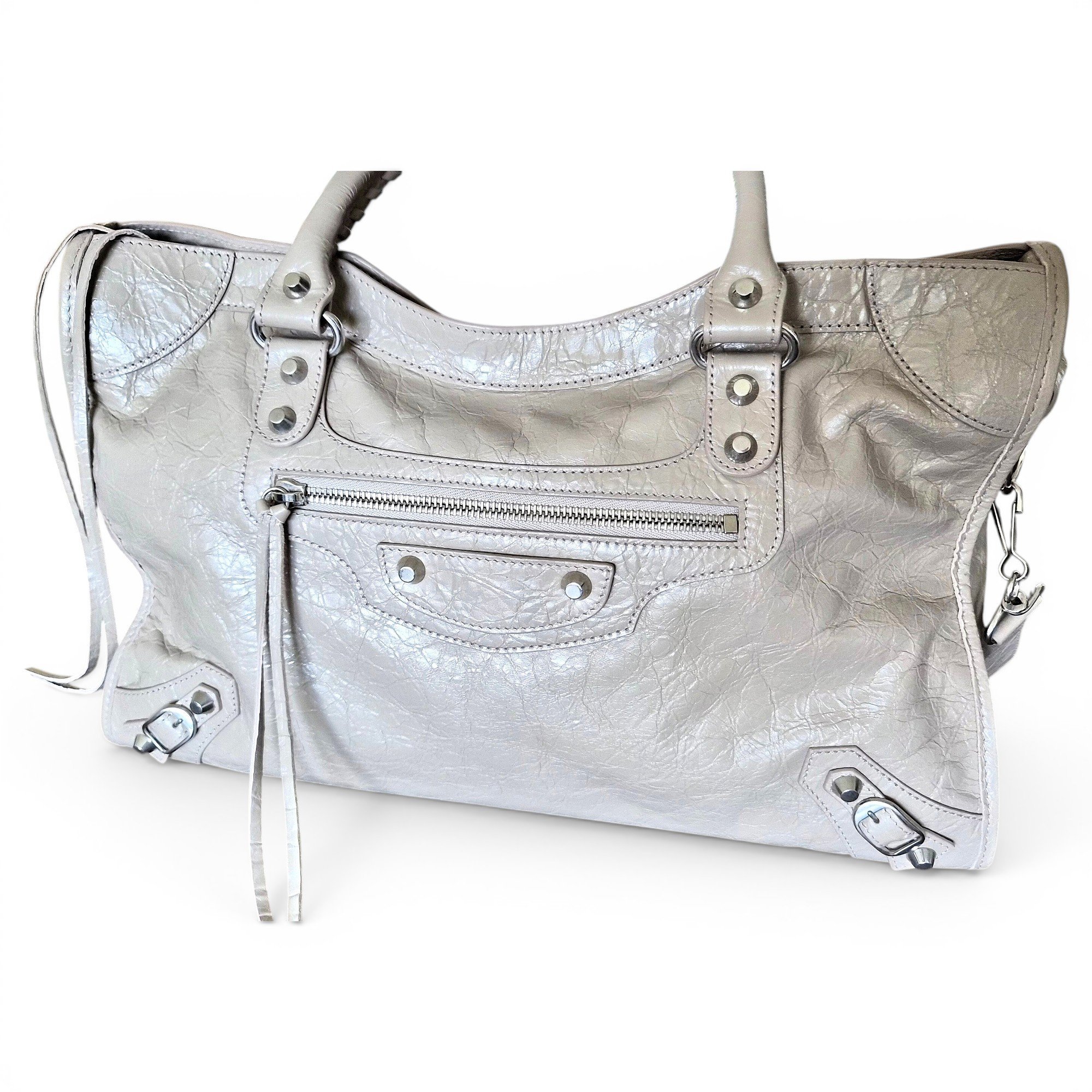 City leather handbag