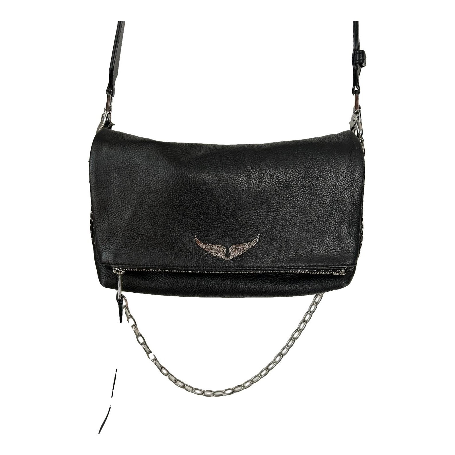 Rock leather clutch bag
