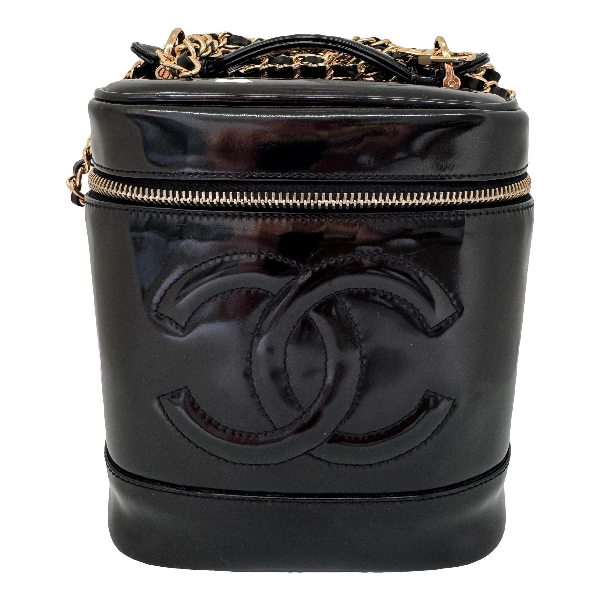 Vanity patent leather handbag