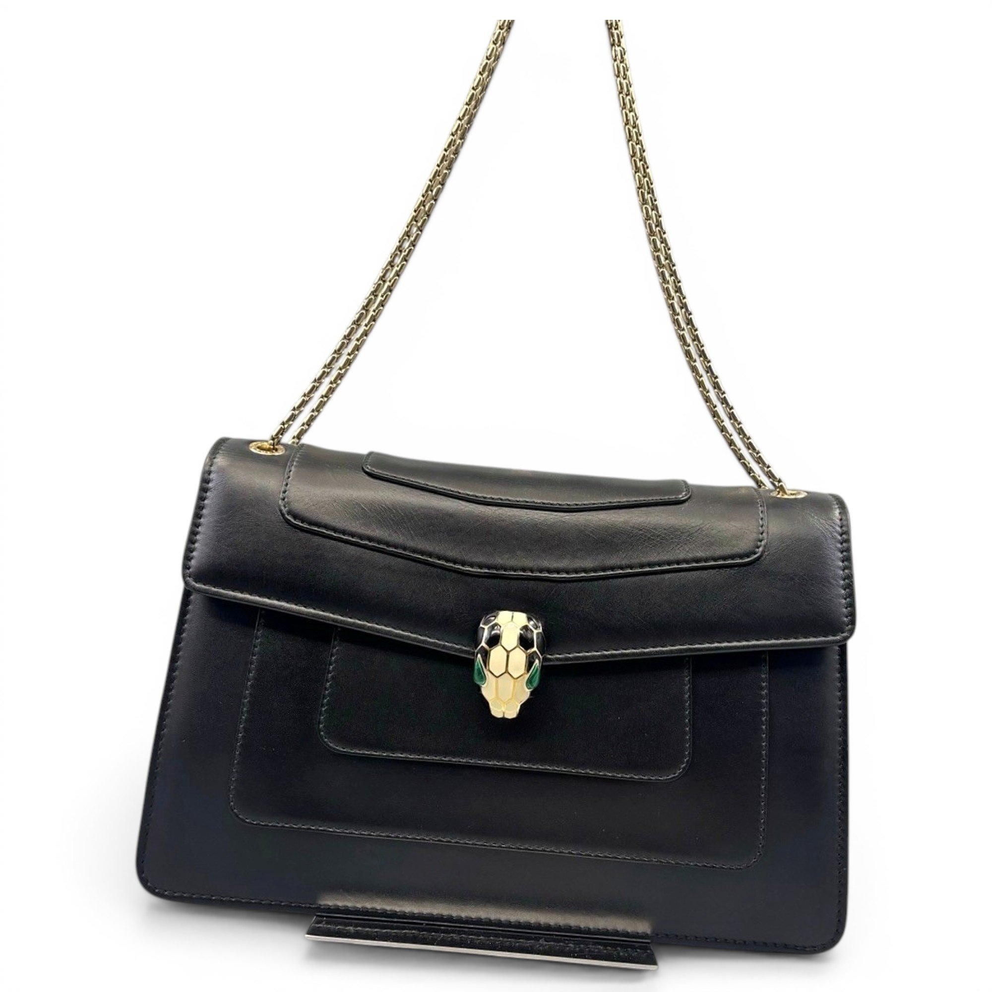 Serpenti leather handbag