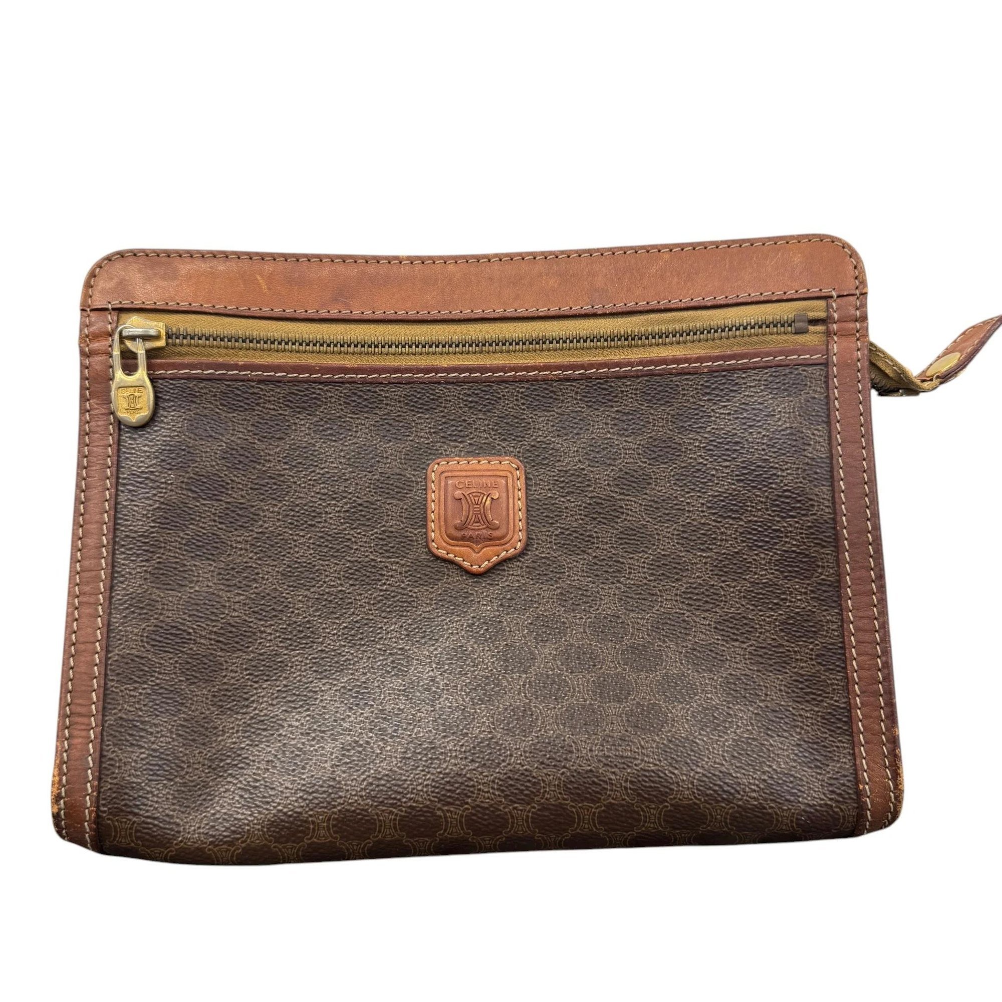 Leather clutch bag