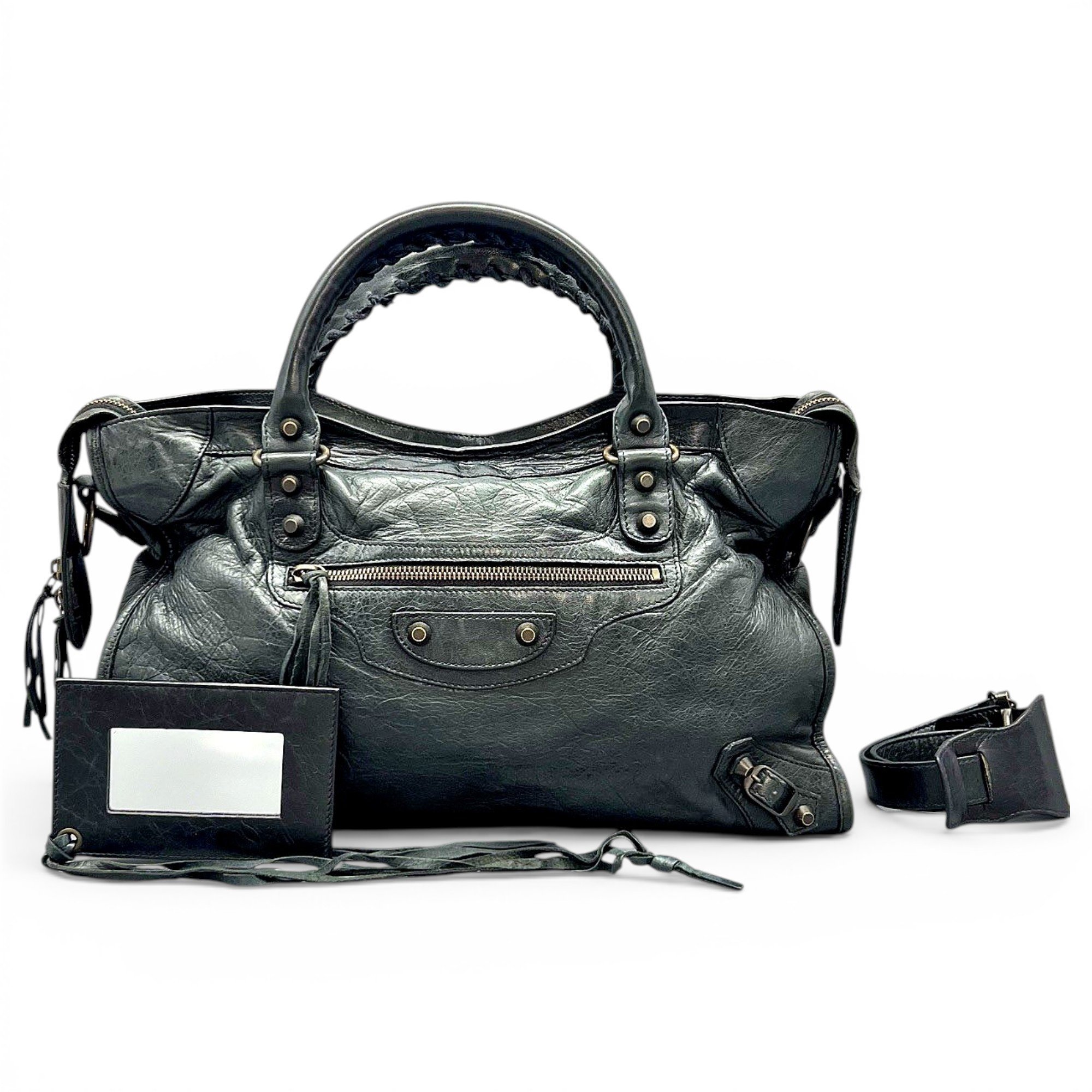 City leather handbag