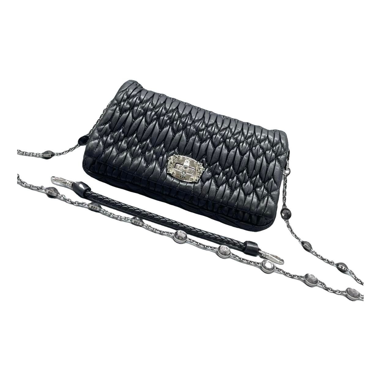 Miu Crystal leather handbag