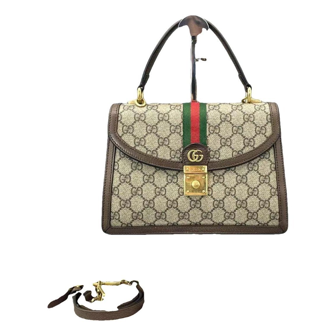 Ophidia Flap Top Handle leather handbag