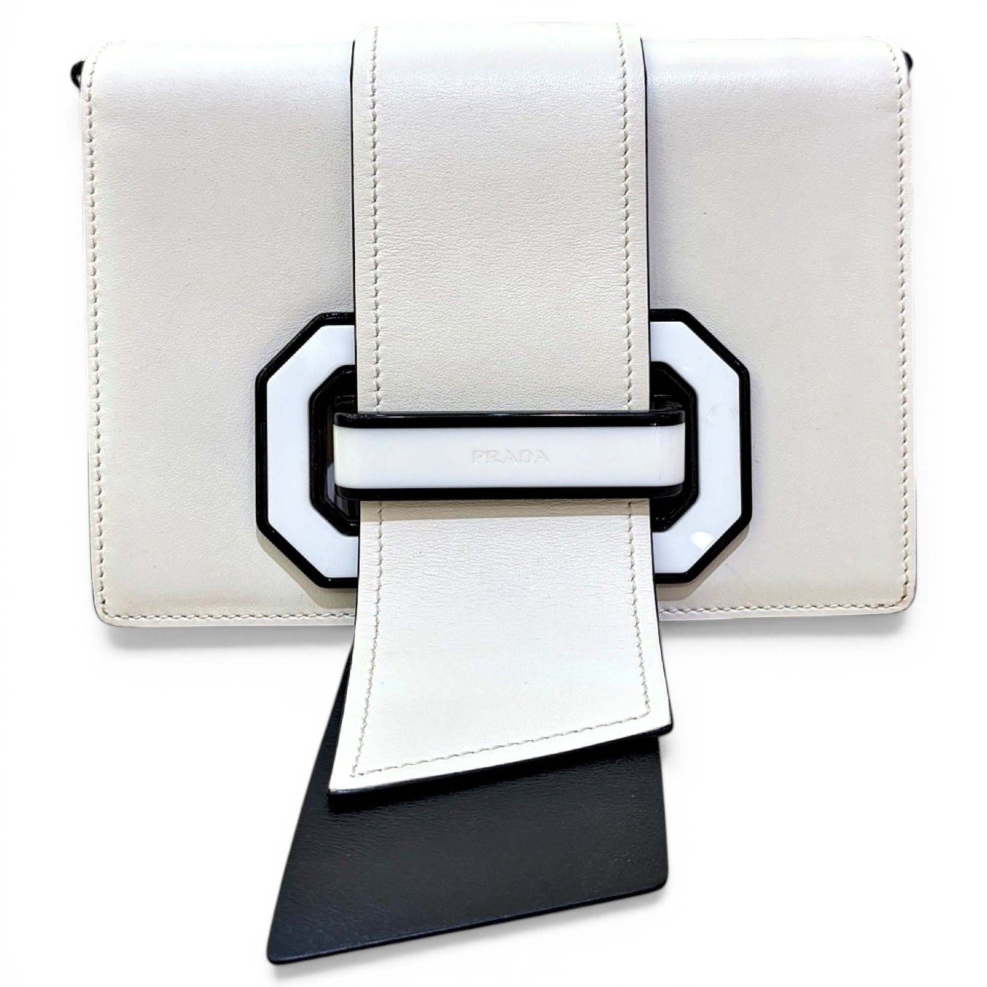 Ribbon leather crossbody bag