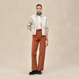 "Porte-Bonheur Bandana" mixed materials jacket