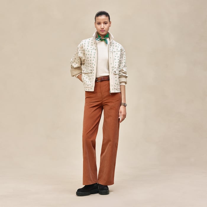 Beige Glaise "Porte-bonheur Bandana" Mixed Materials Jacket