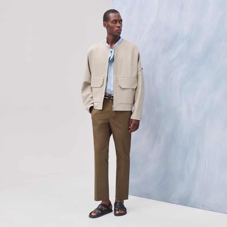 Zipped straight cut jacket