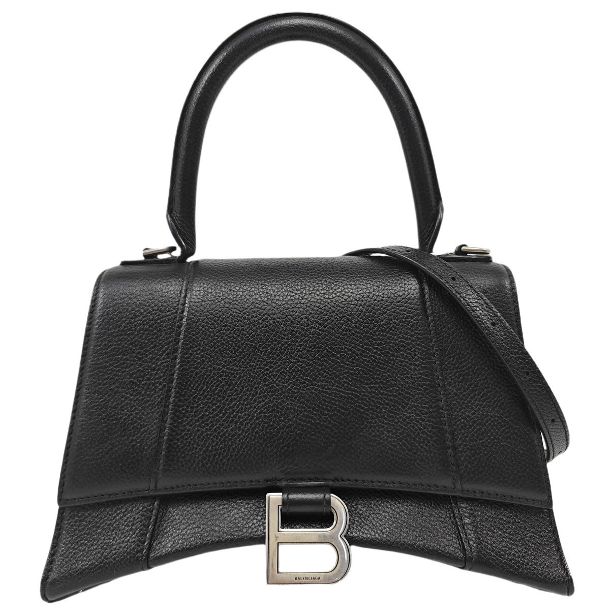 Hourglass leather handbag