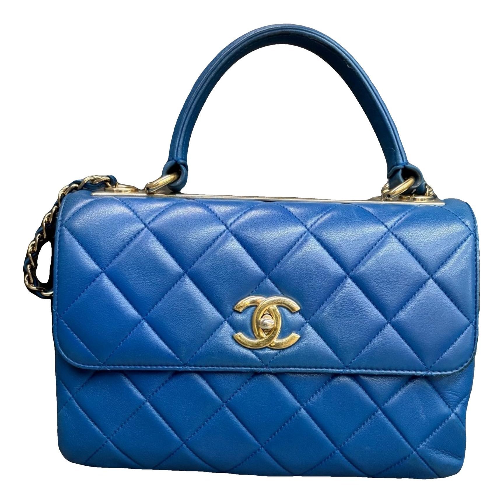 Trendy CC Top Handle leather handbag