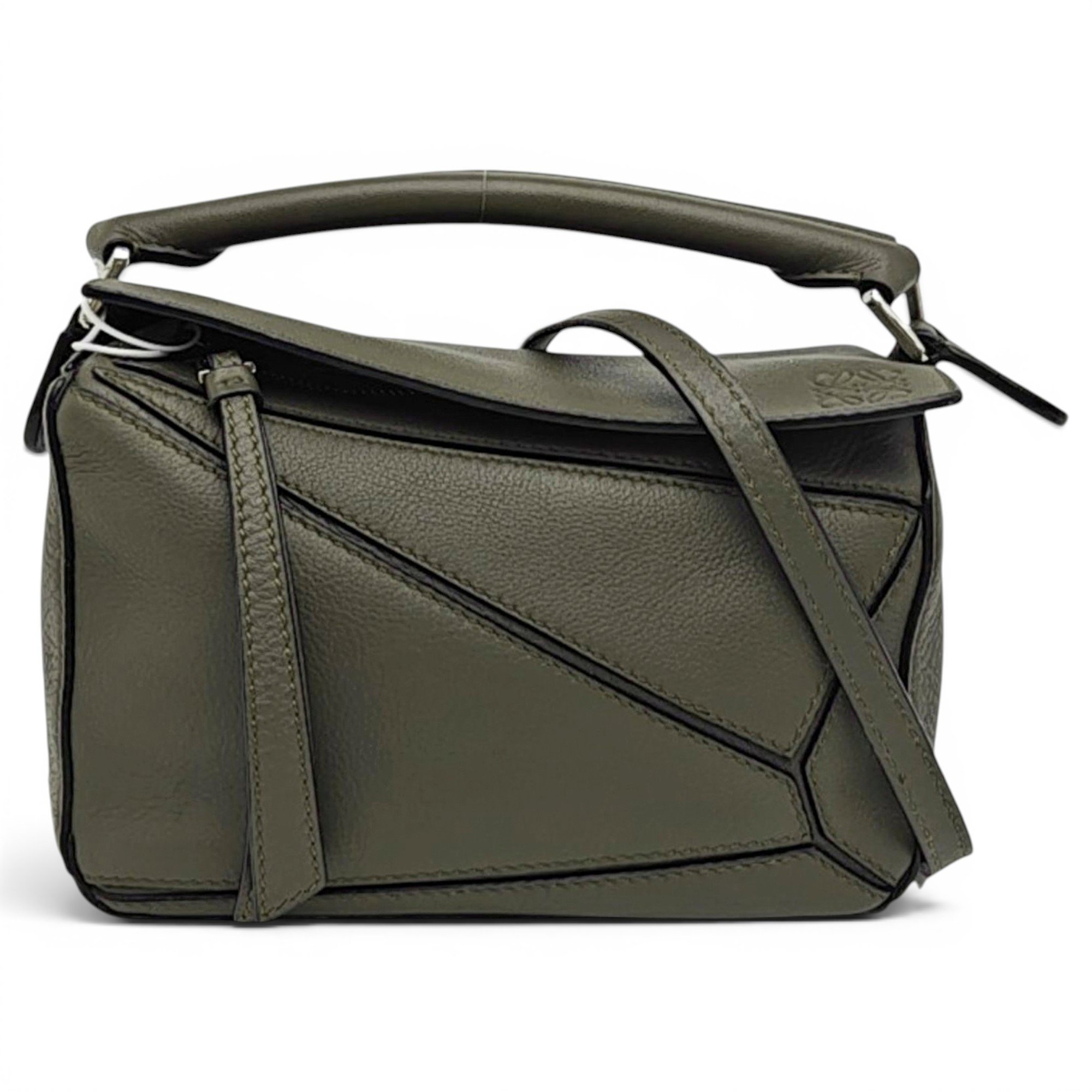 Puzzle leather handbag