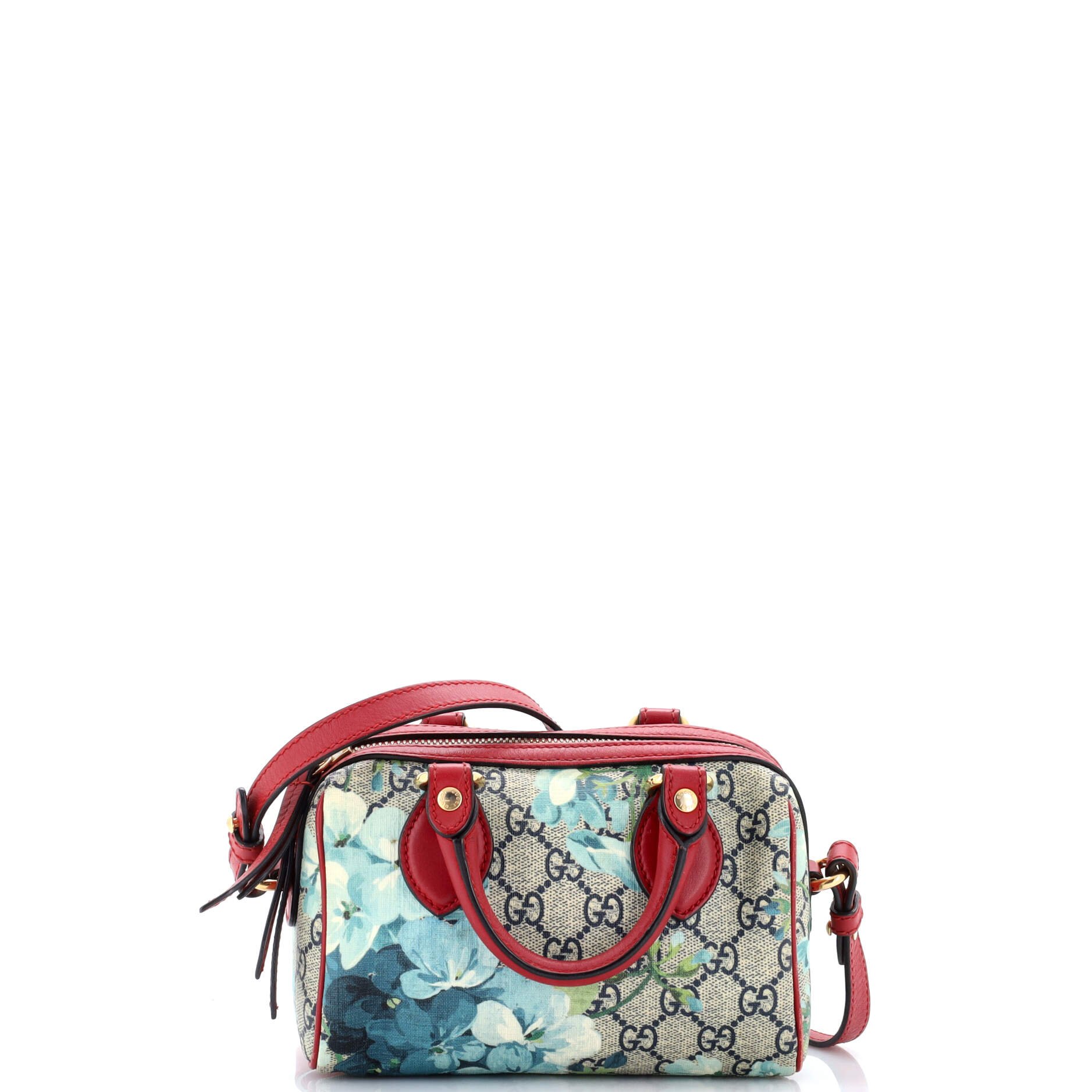 Convertible Boston Bag Blooms Print GG Coated Canvas Nano