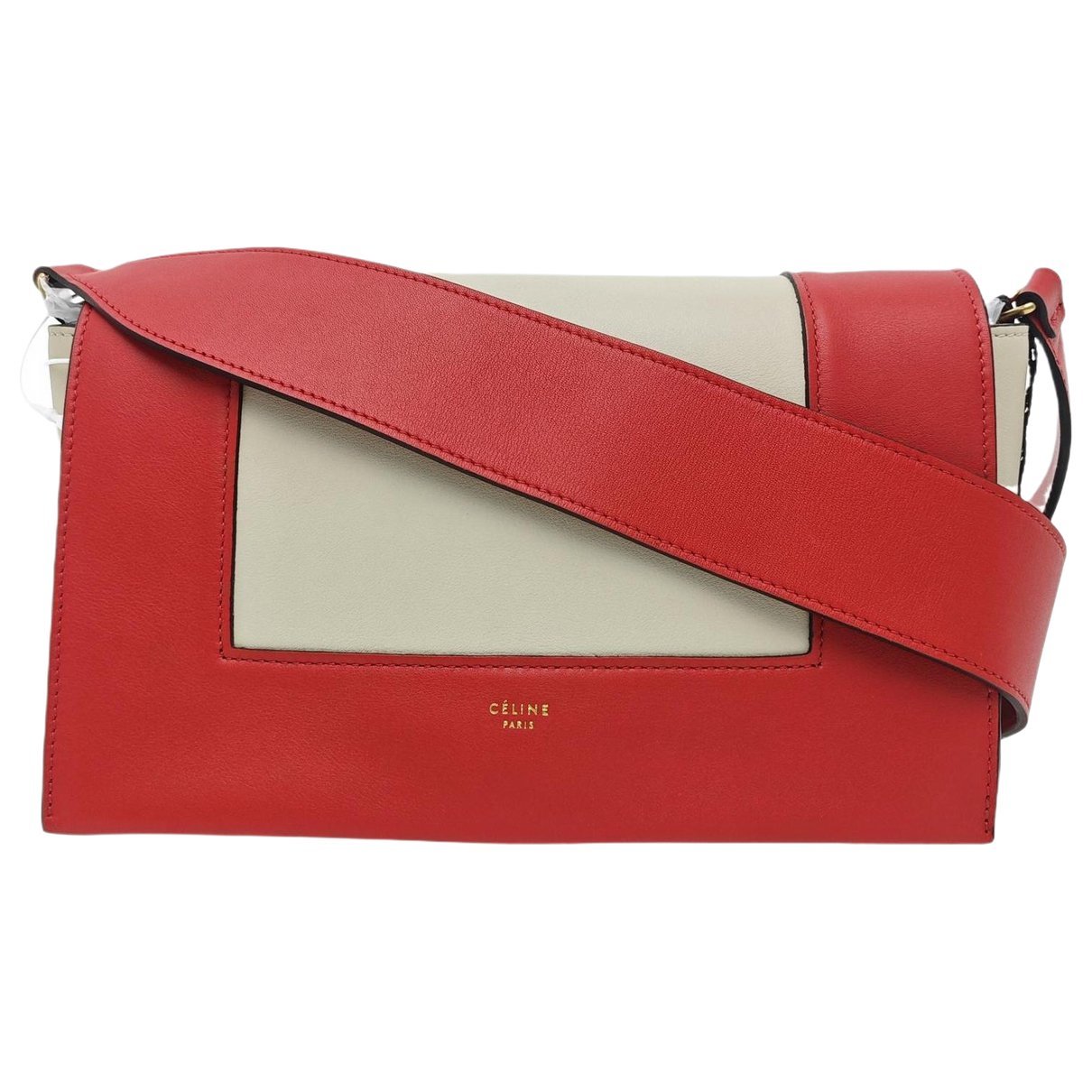 Frame leather handbag