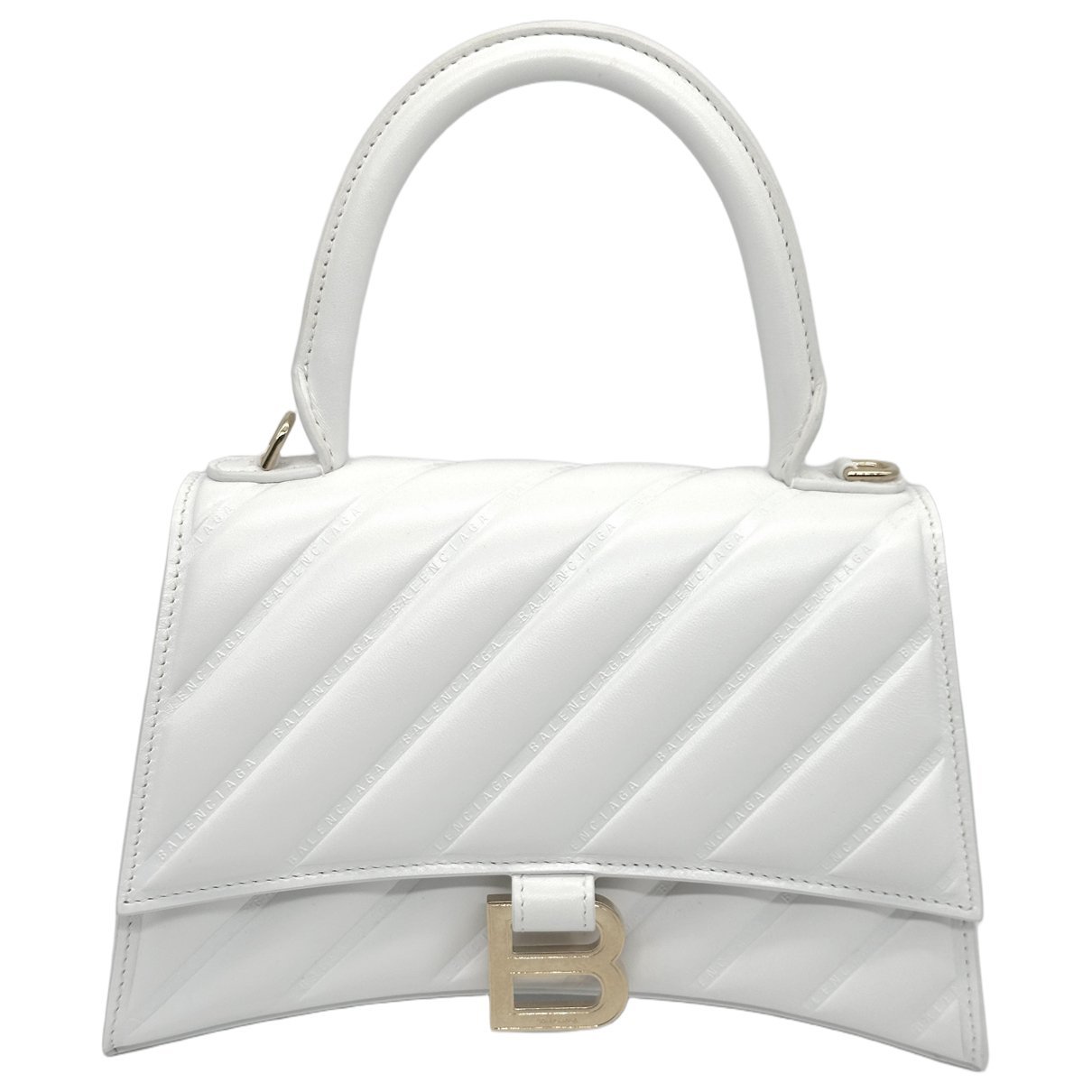 Hourglass leather handbag