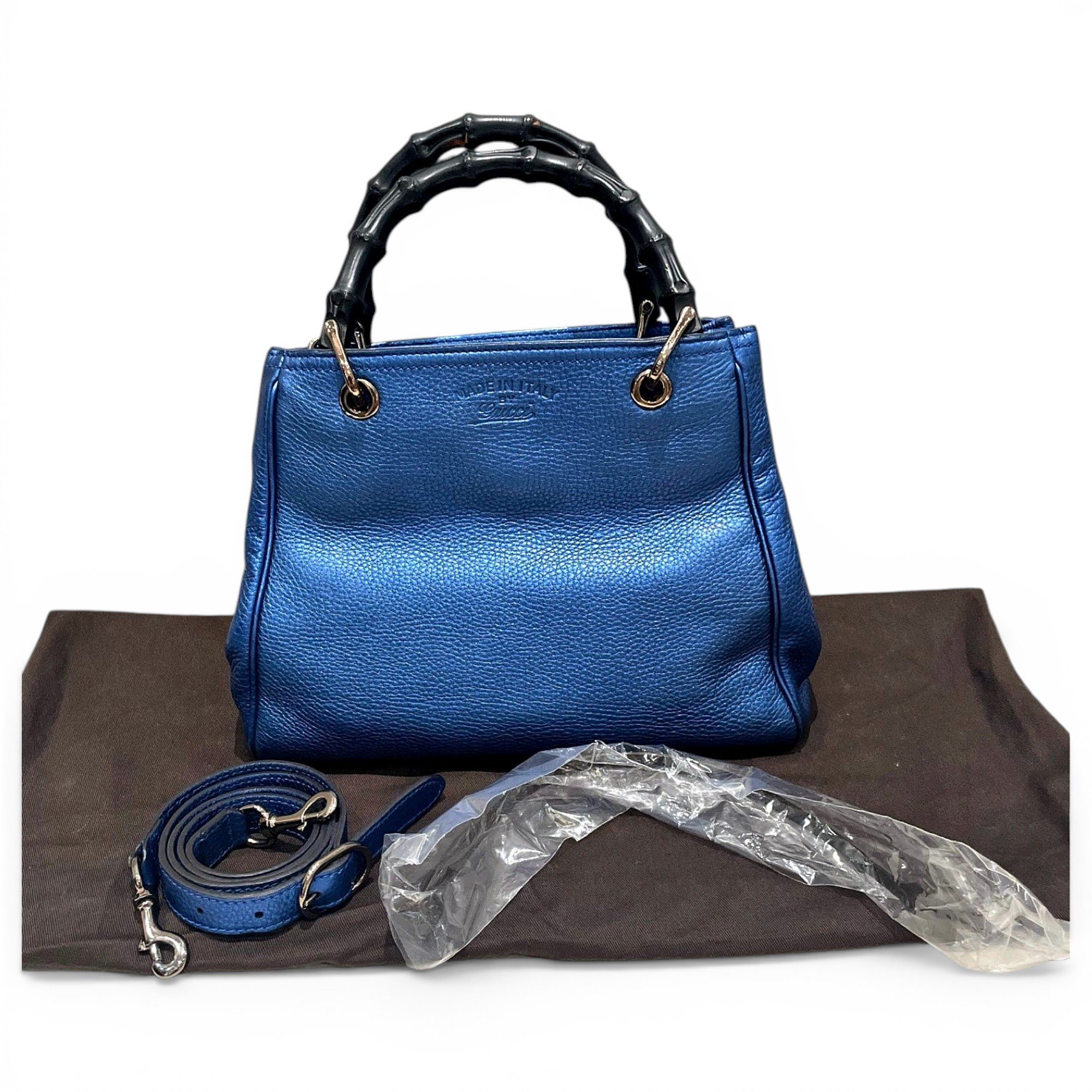 Bamboo Top Handle leather handbag