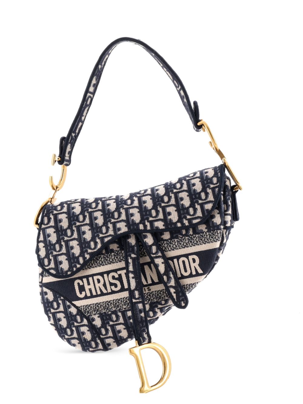 Saddle Handbag Logo Embroidered Oblique Canvas Medium shoulder bag