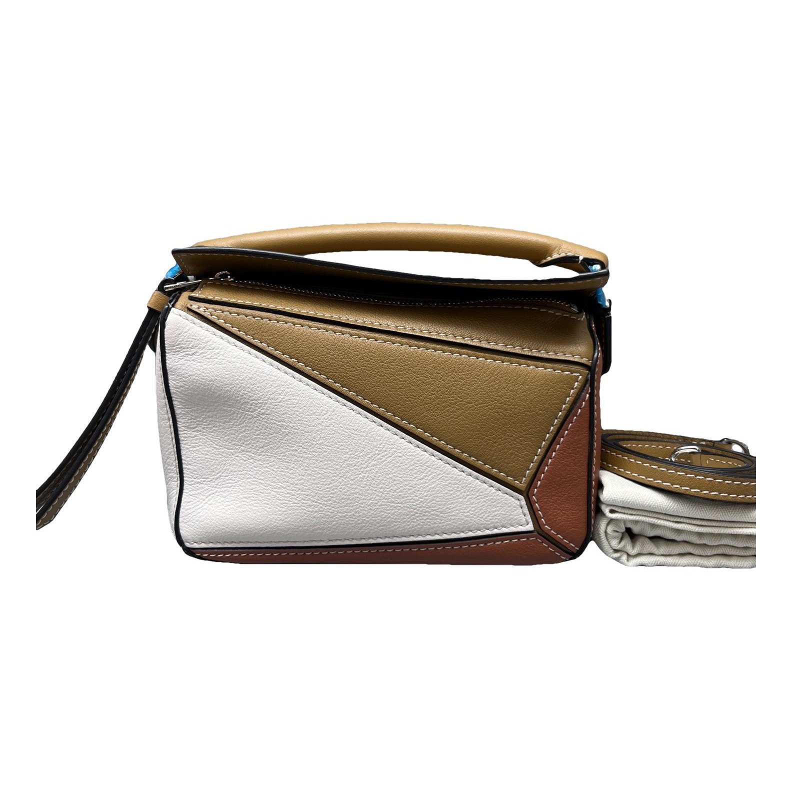 Puzzle leather handbag