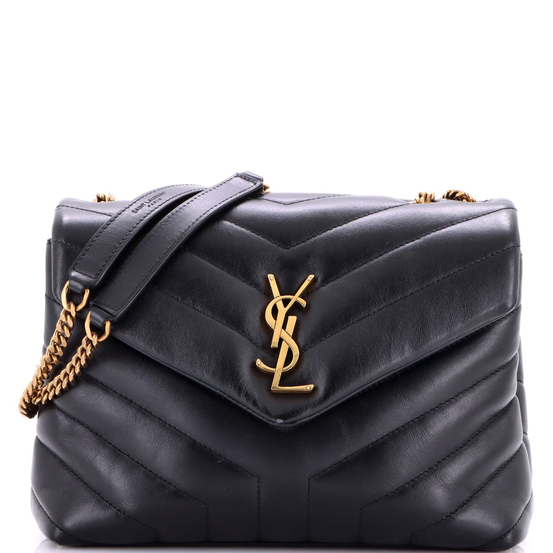 Saint Laurent Loulou Shoulder Bag Matelasse Chevron Leather Small