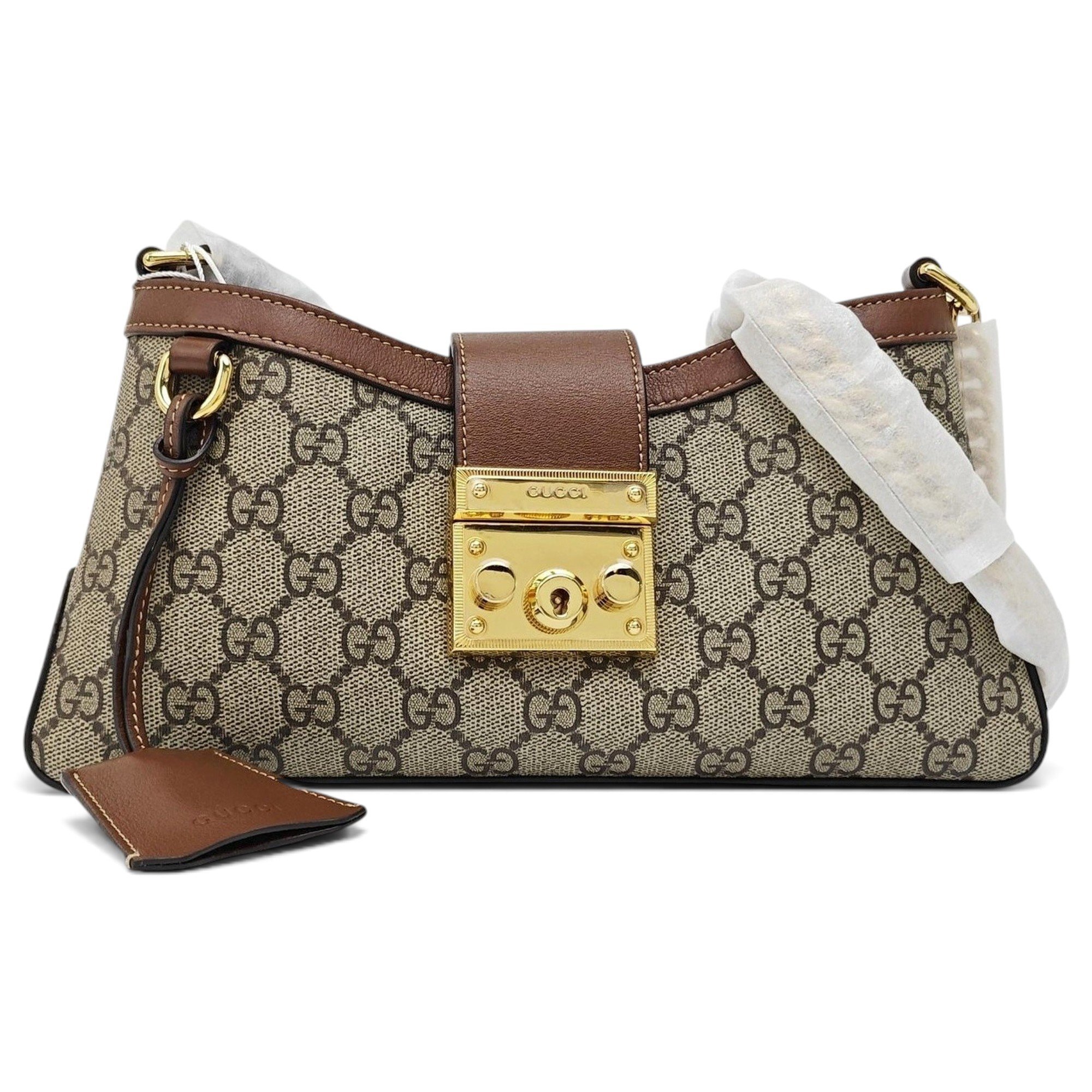 Padlock leather handbag