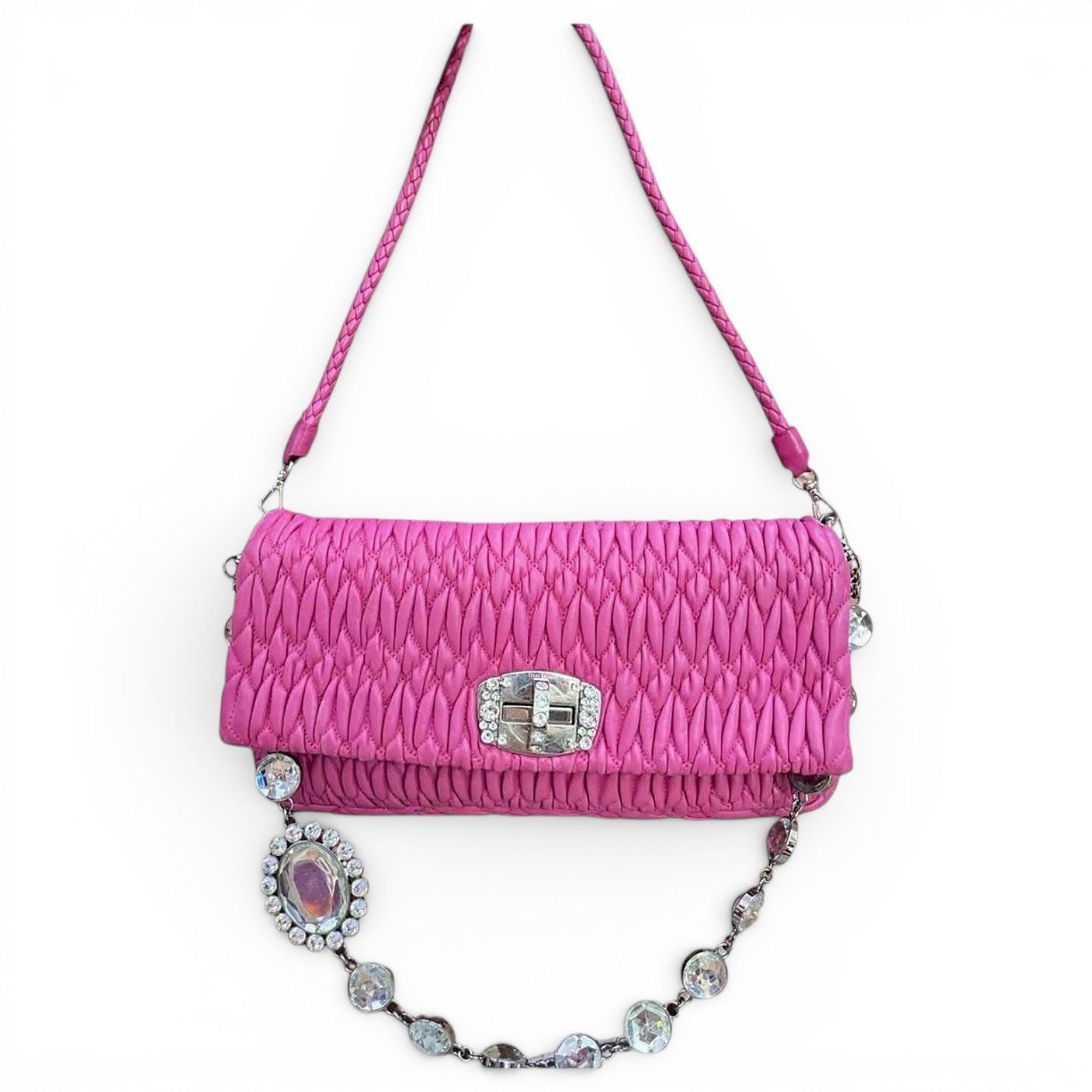 Miu Miu Miu Crystal leather crossbody bag