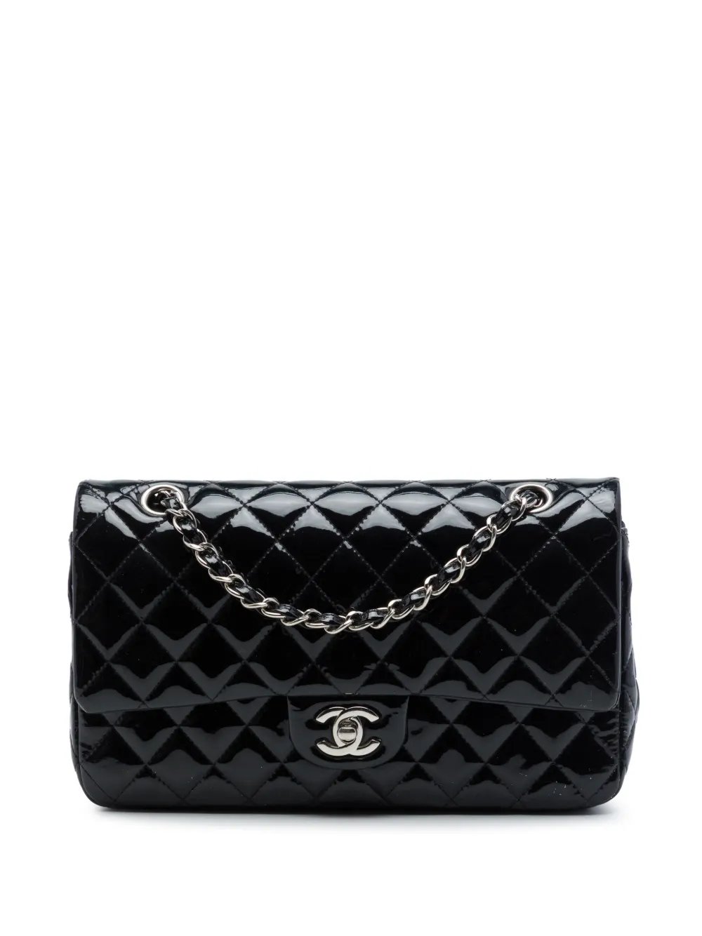 2014-2015 Medium Classic Patent Double Flap shoulder bag
