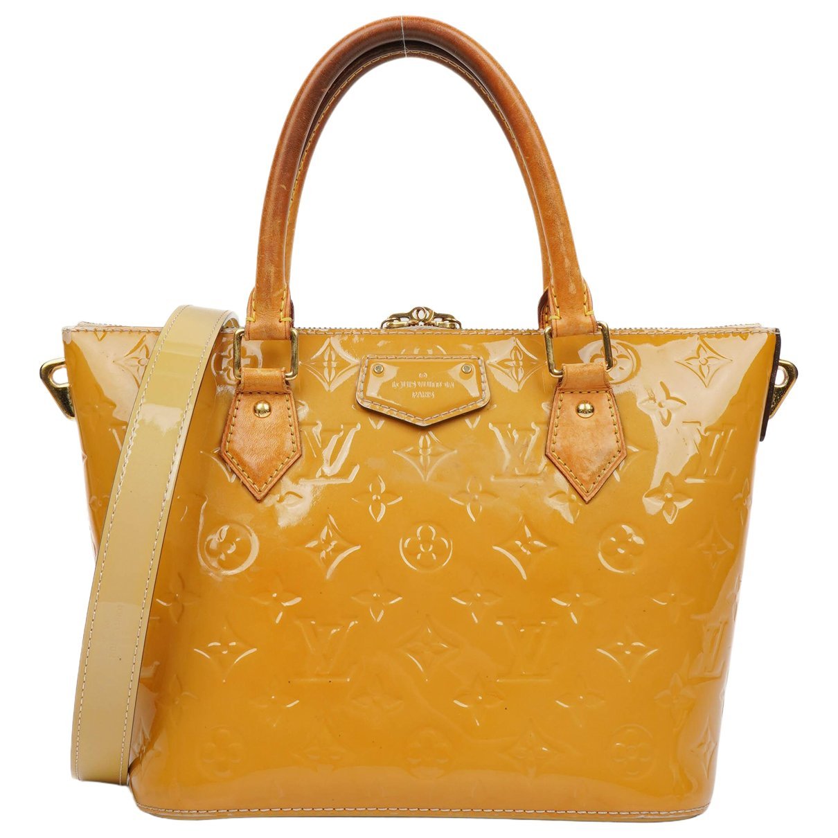 Patent leather handbag