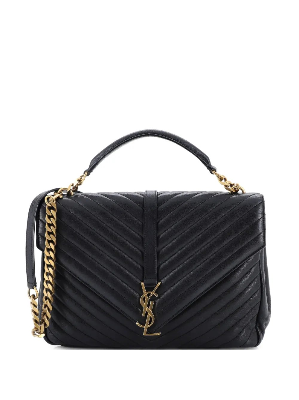 Classic Monogram College Bag Matelasse Chevron Leather Large shoulder bag