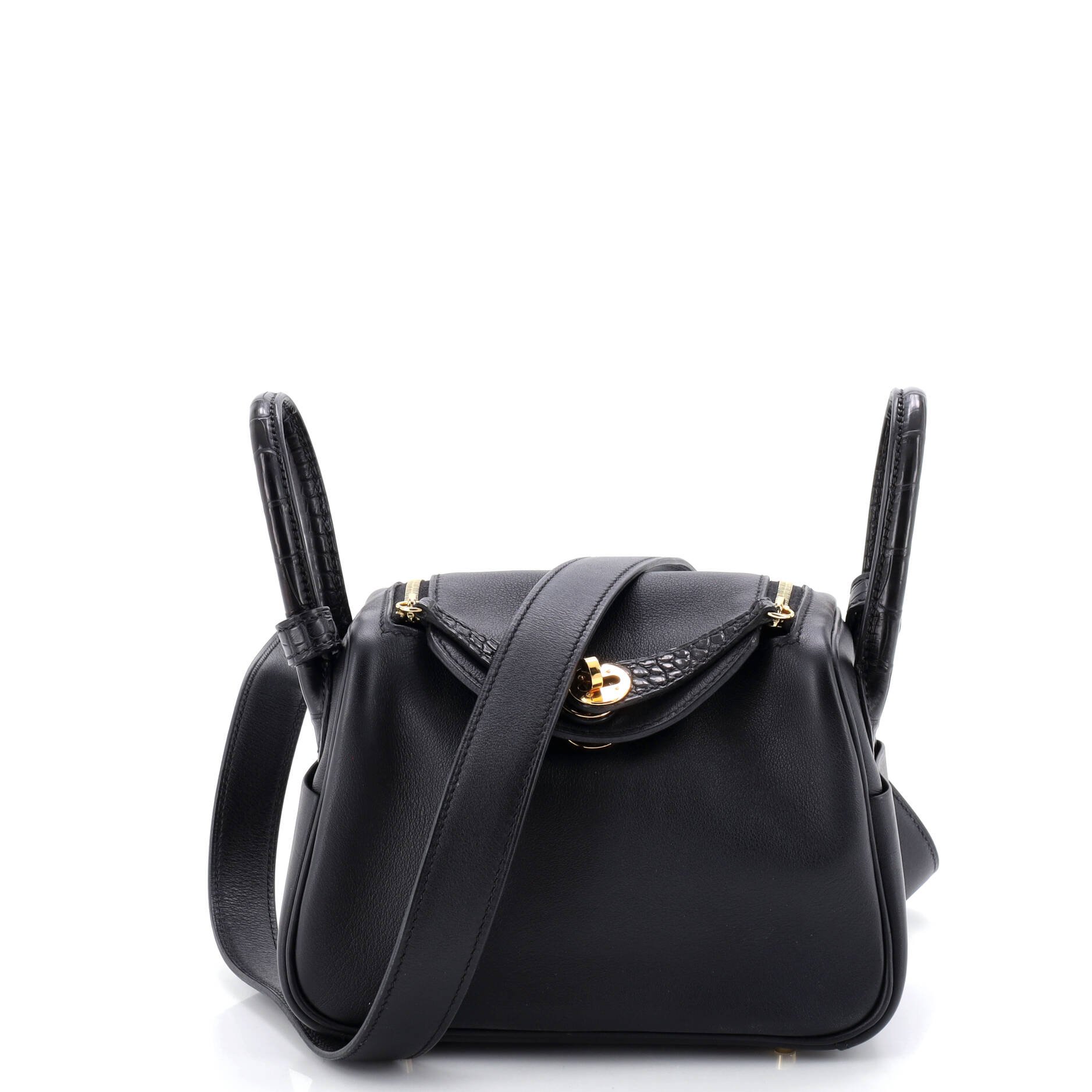 Hermes Touch Lindy Bag Swift with Matte Alligator Mini