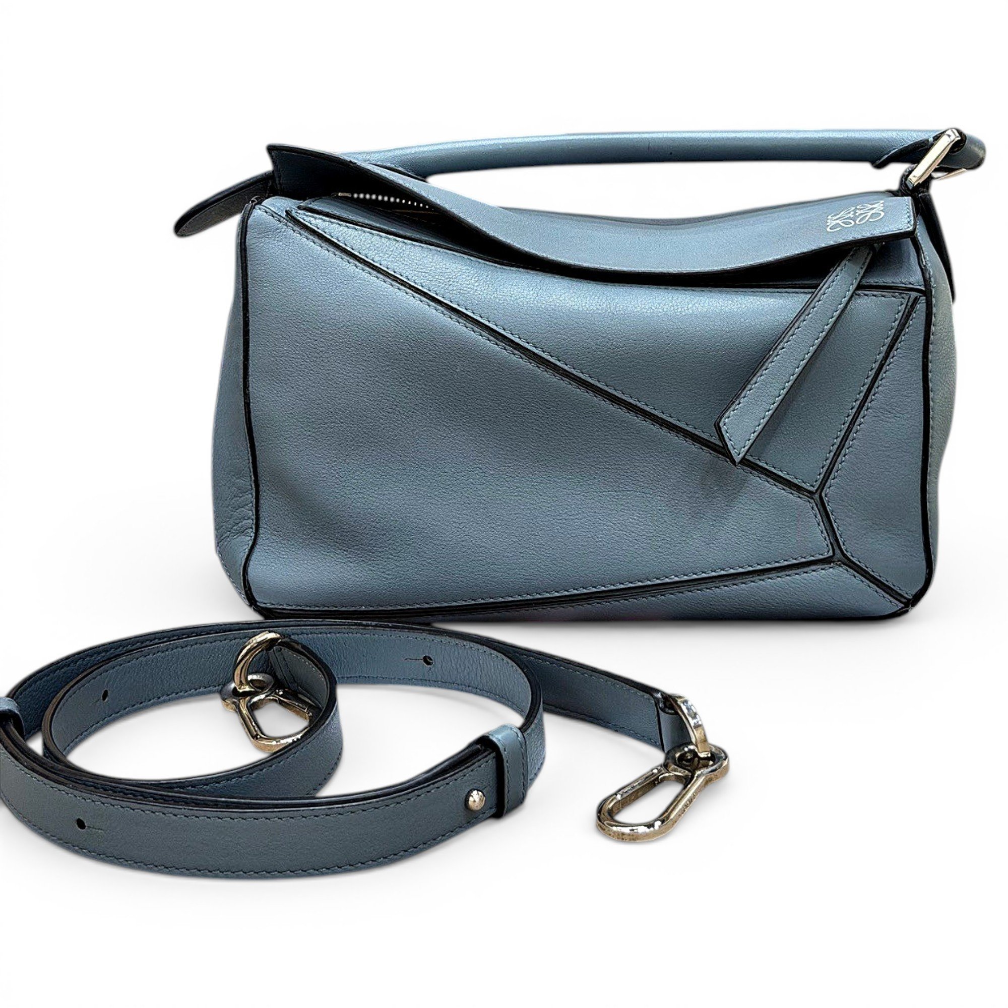Puzzle leather handbag