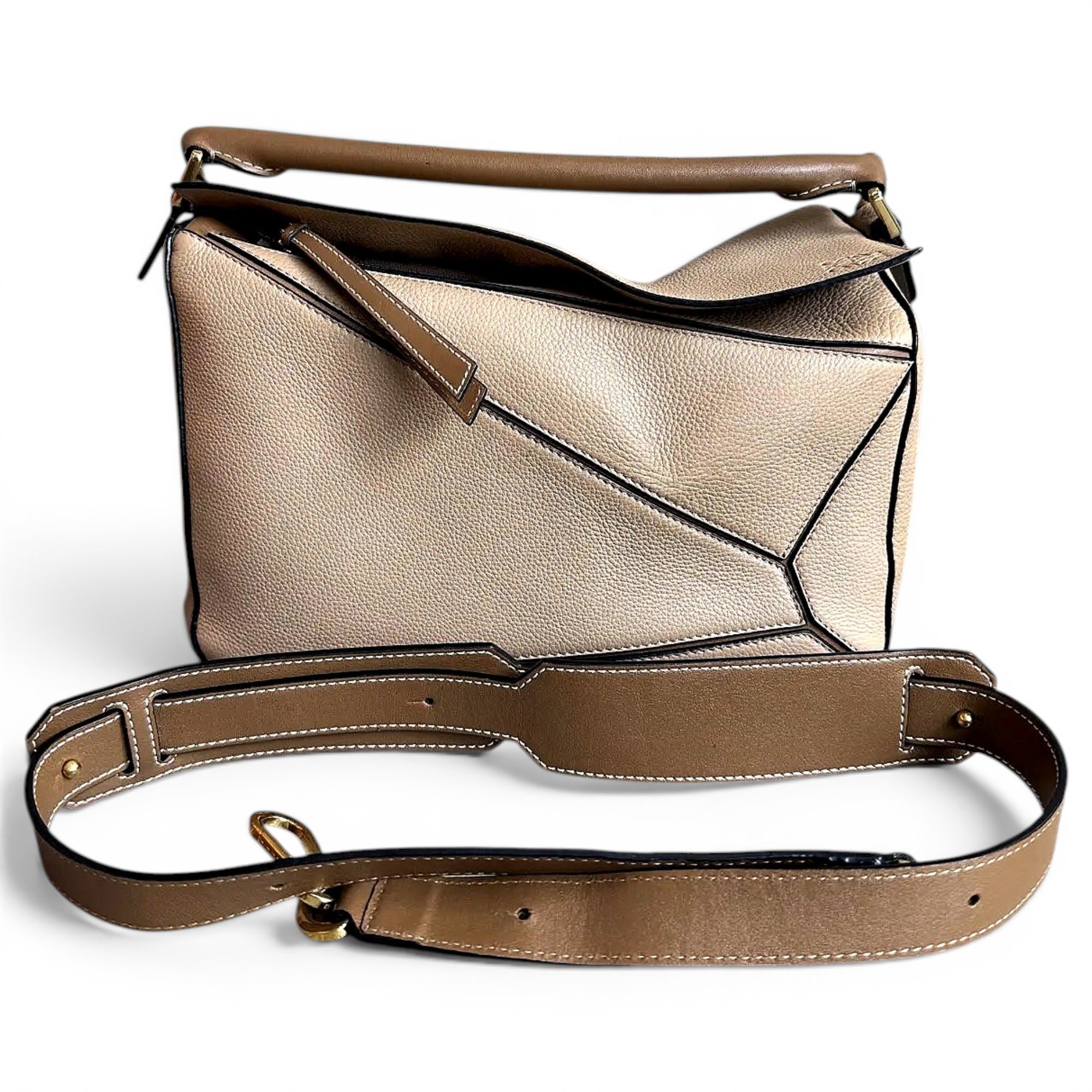 Puzzle leather crossbody bag