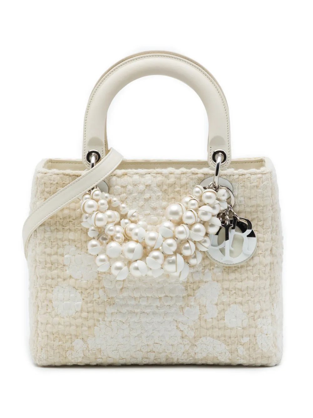2012 Medium Tweed Pearl Lady Dior satchel