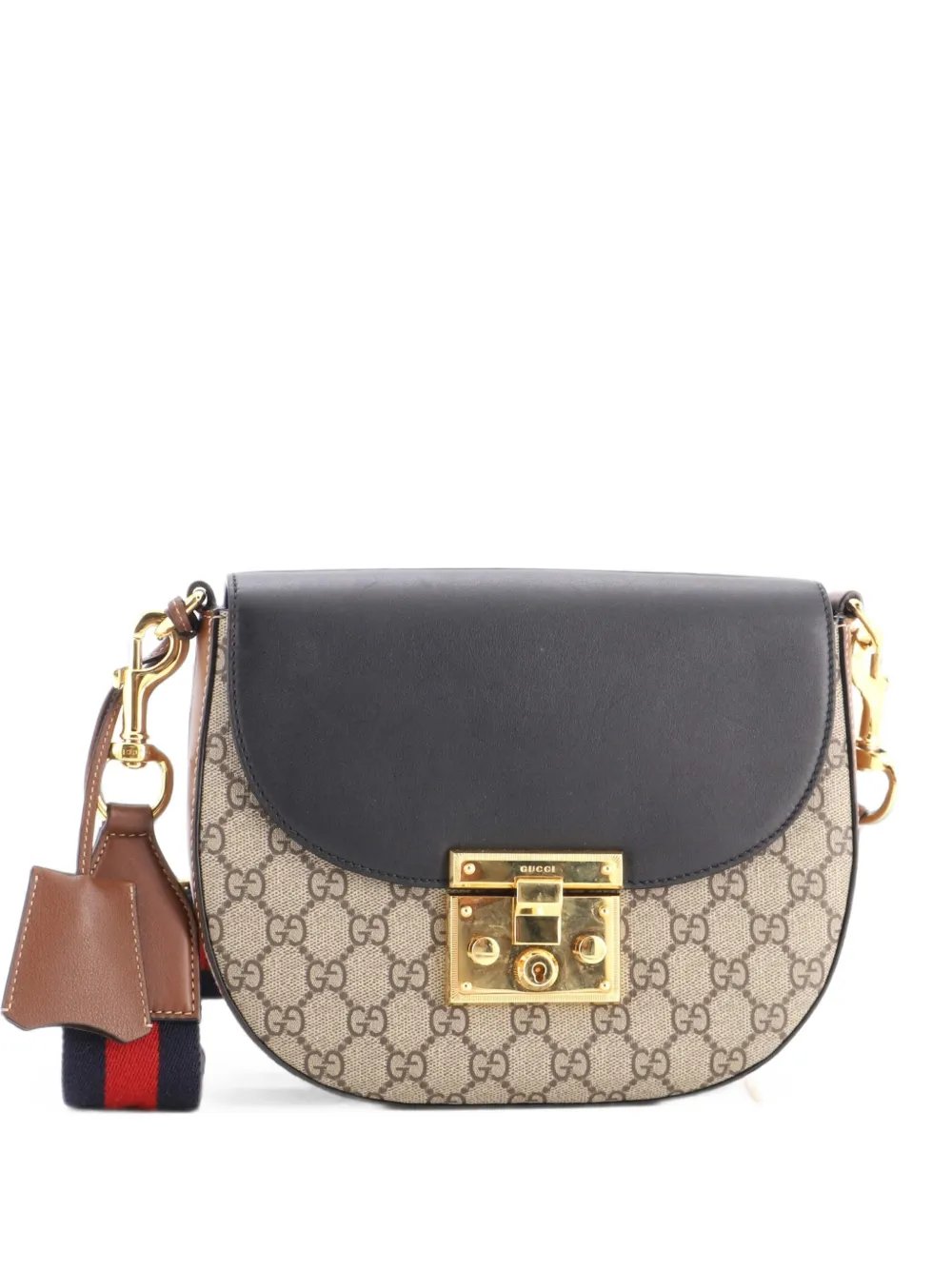 Padlock Saddle Shoulder Bag GG Coated Canvas and Leather Medium crossbody bag