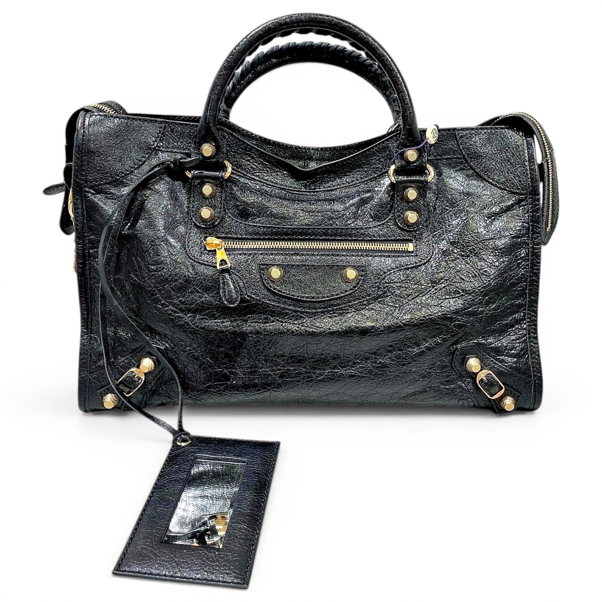 City leather handbag