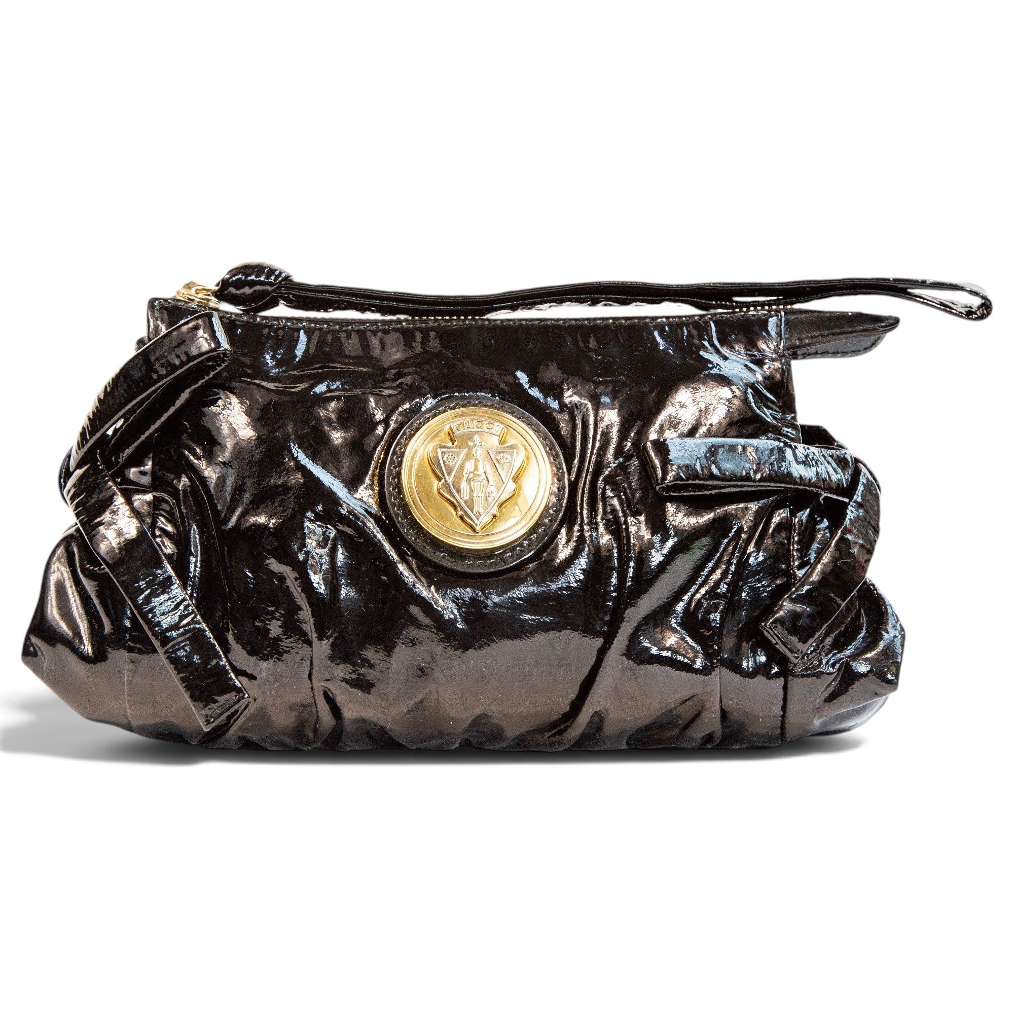 Hysteria patent leather clutch bag