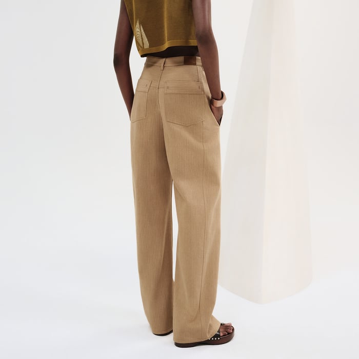 Beige Albâtre Loose Fit Pants