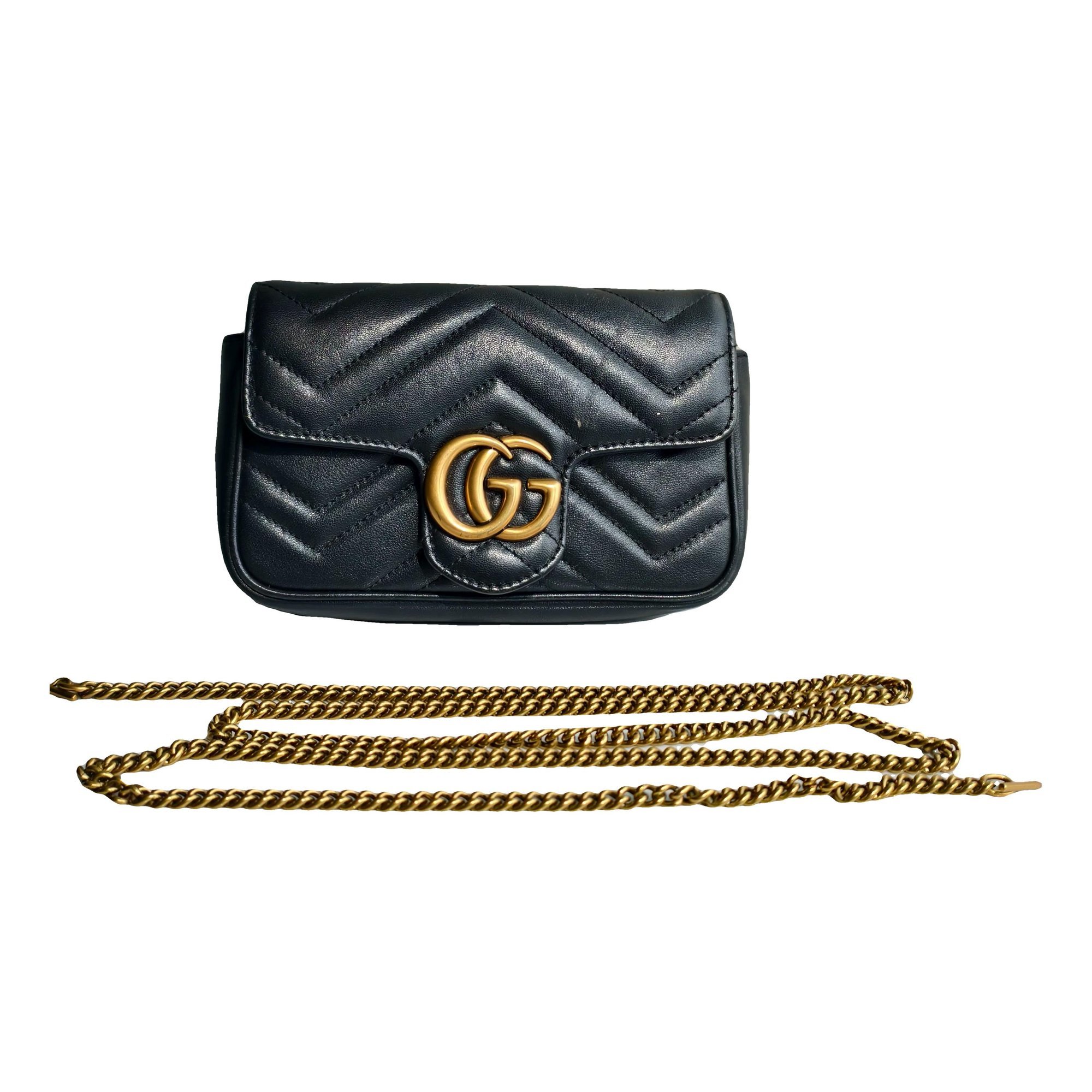 Pearly GG Marmont Flap leather handbag