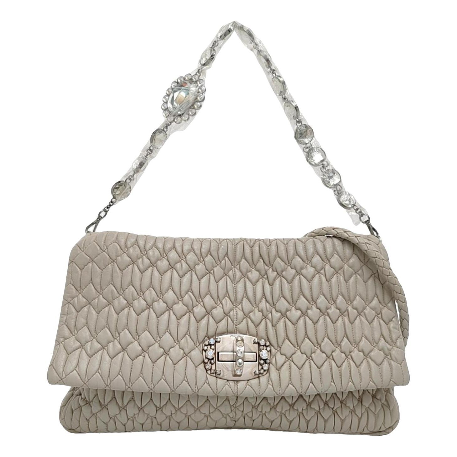 Miu Crystal leather handbag