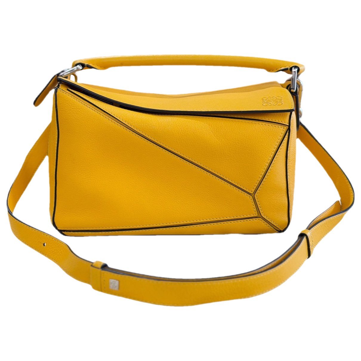 Puzzle leather handbag