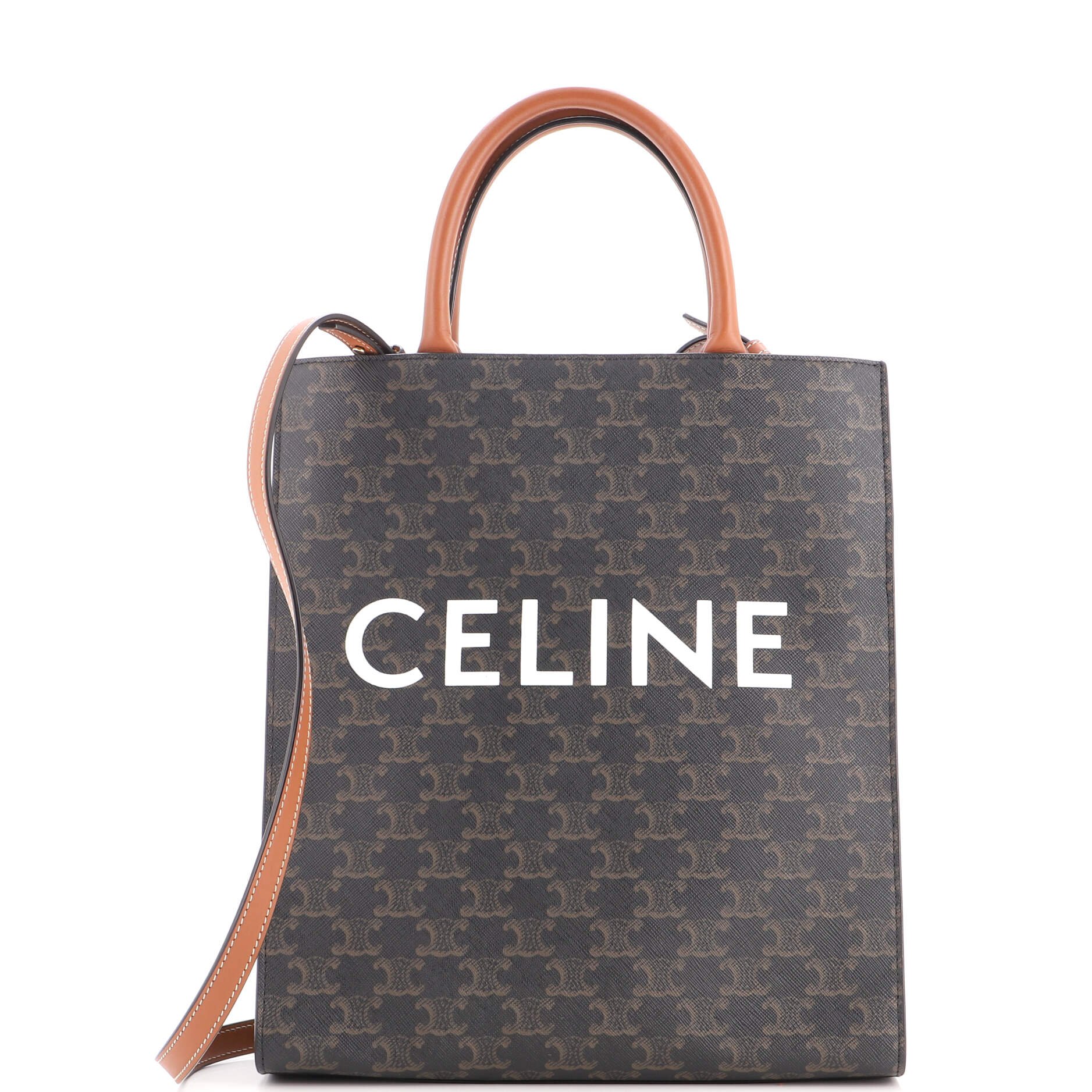 Vertical Cabas Tote Triomphe Coated Canvas Small