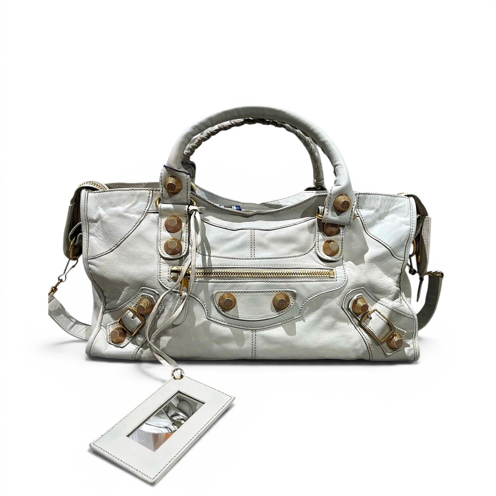 City leather handbag
