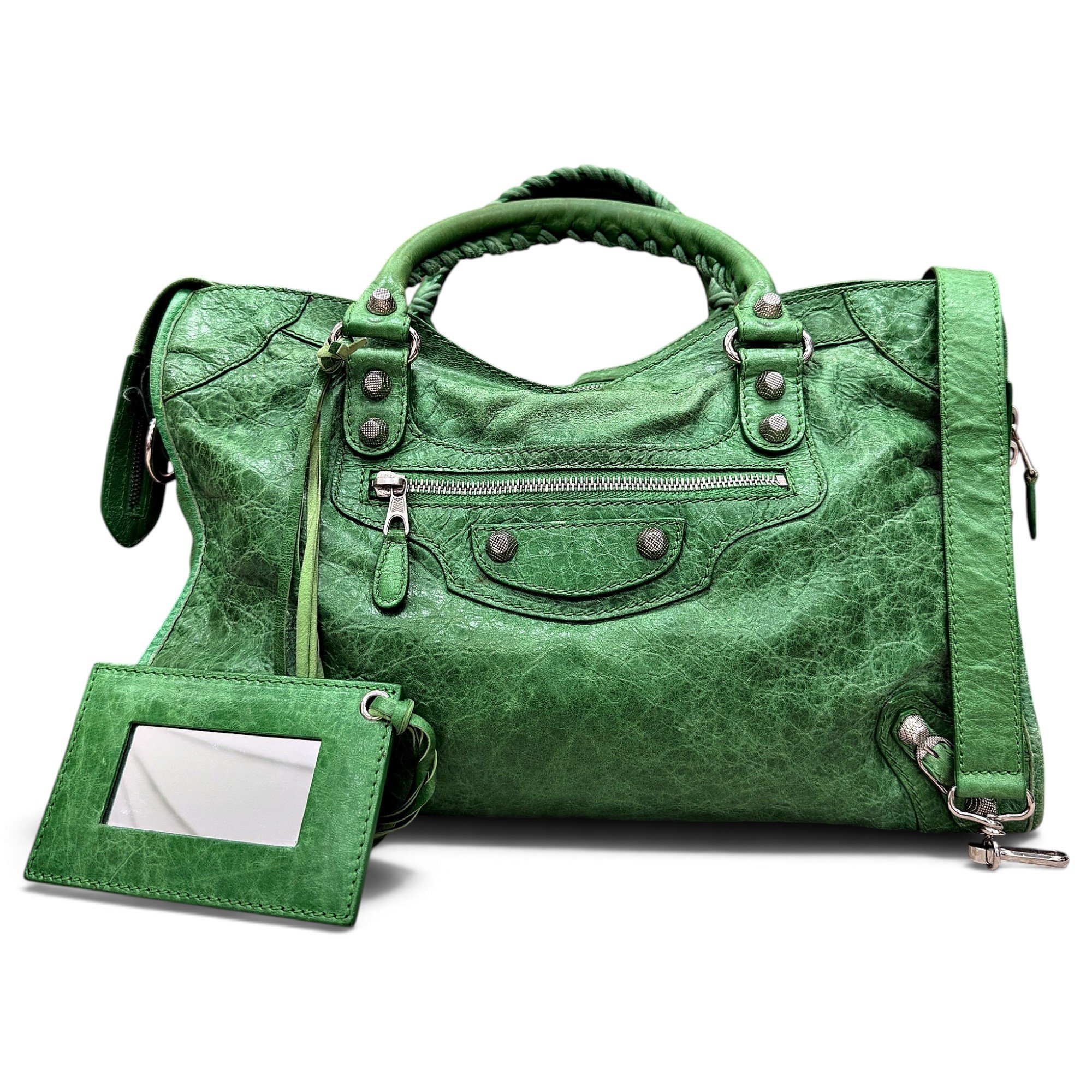 City leather handbag