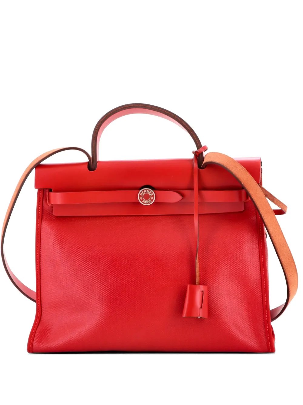 Herbag Zip Berline Vache Canvas and Leather 31 shoulder bag