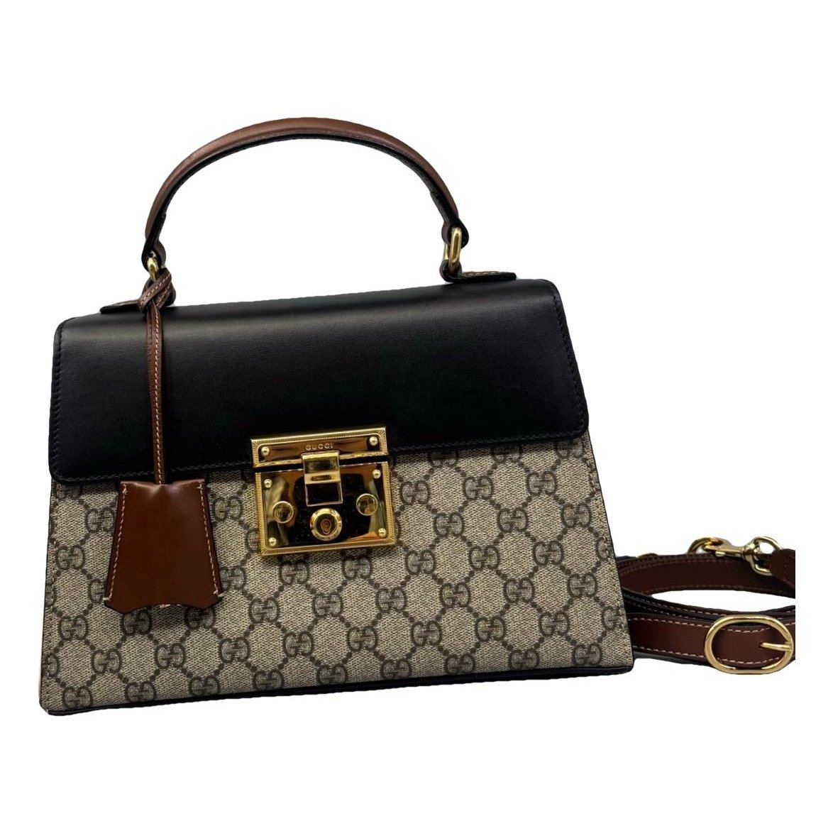 Padlock leather handbag