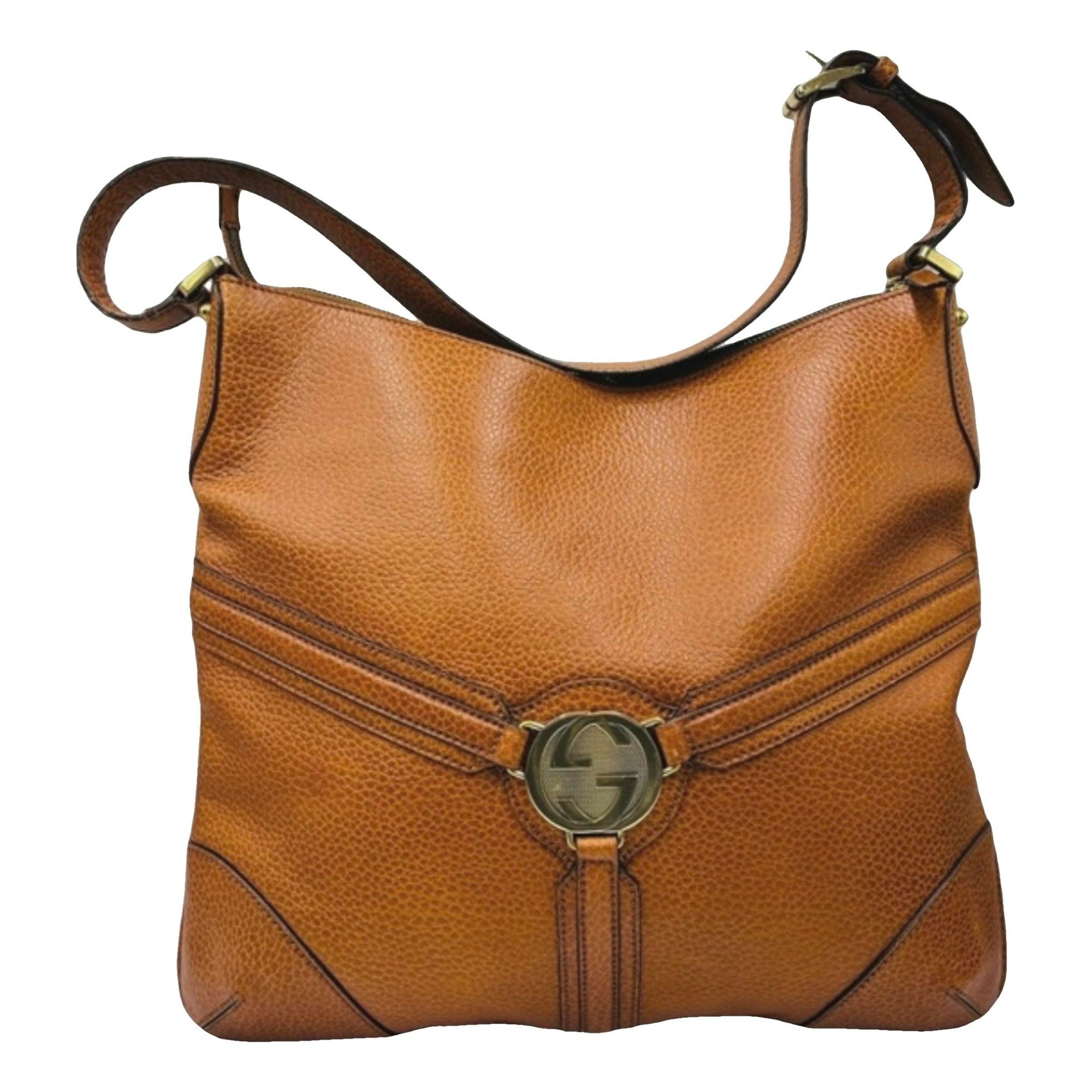 Interlocking leather handbag
